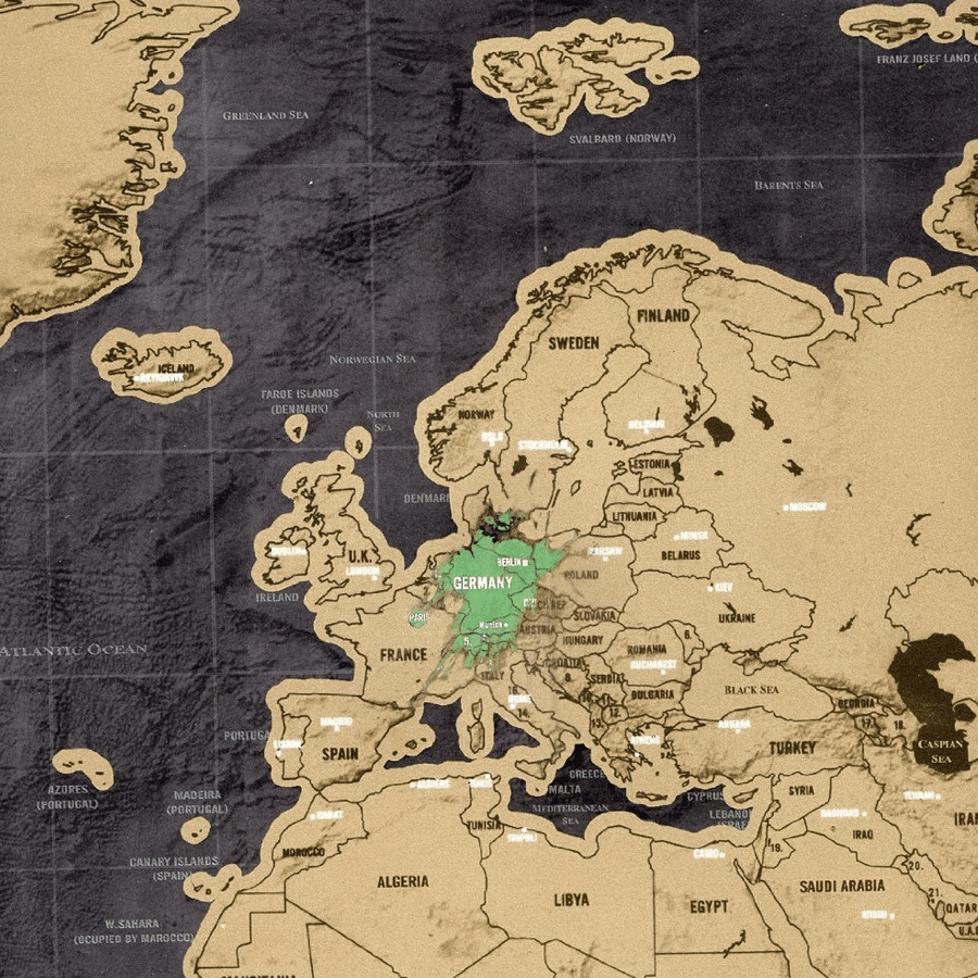 Cadeau pour voyageur carte du monde à gratter